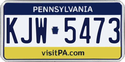 PA license plate KJW5473