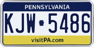 PA license plate KJW5486