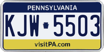 PA license plate KJW5503