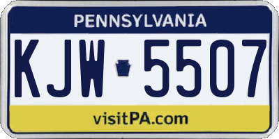 PA license plate KJW5507