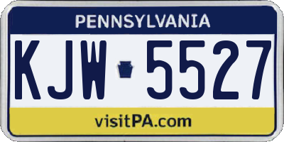 PA license plate KJW5527