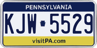 PA license plate KJW5529