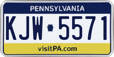 PA license plate KJW5571
