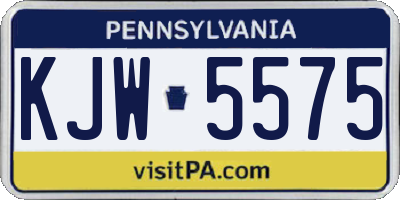 PA license plate KJW5575