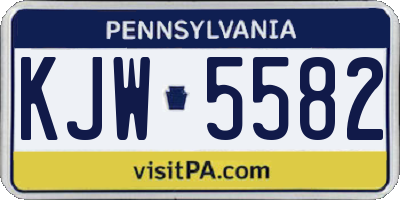 PA license plate KJW5582