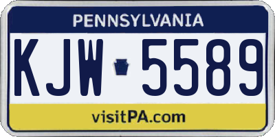 PA license plate KJW5589