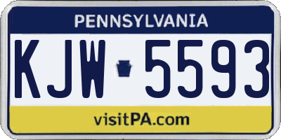 PA license plate KJW5593