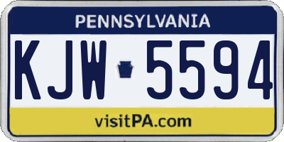 PA license plate KJW5594