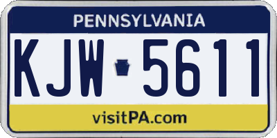 PA license plate KJW5611