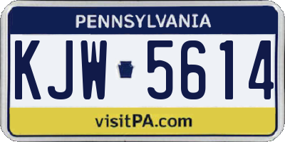 PA license plate KJW5614