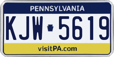 PA license plate KJW5619
