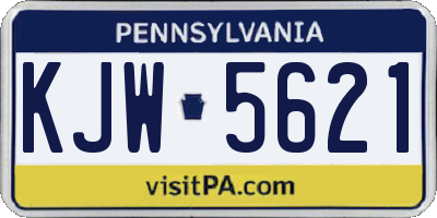 PA license plate KJW5621