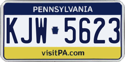 PA license plate KJW5623
