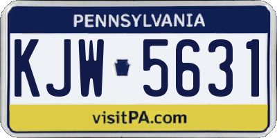 PA license plate KJW5631