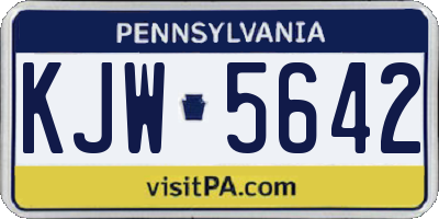 PA license plate KJW5642