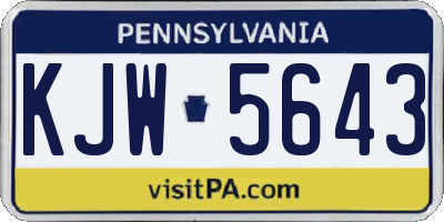 PA license plate KJW5643