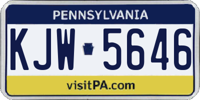 PA license plate KJW5646