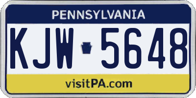 PA license plate KJW5648