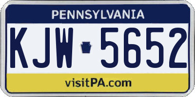 PA license plate KJW5652