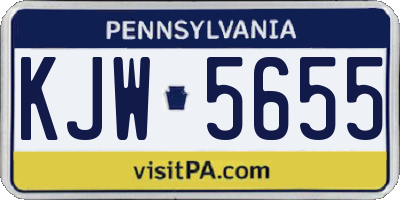 PA license plate KJW5655