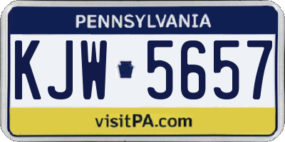 PA license plate KJW5657