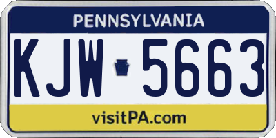 PA license plate KJW5663