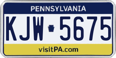 PA license plate KJW5675