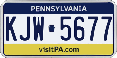 PA license plate KJW5677