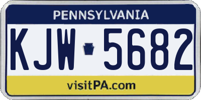 PA license plate KJW5682