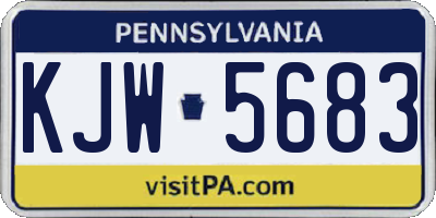 PA license plate KJW5683