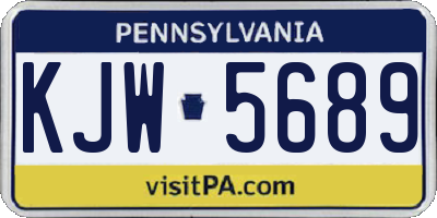 PA license plate KJW5689