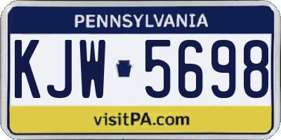 PA license plate KJW5698