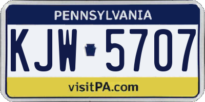 PA license plate KJW5707