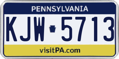 PA license plate KJW5713
