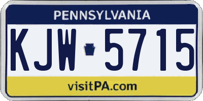 PA license plate KJW5715