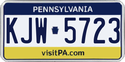 PA license plate KJW5723