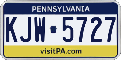 PA license plate KJW5727