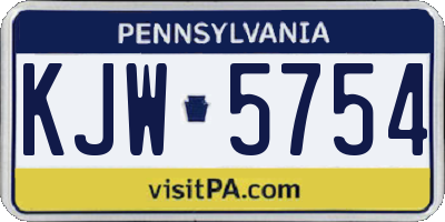 PA license plate KJW5754