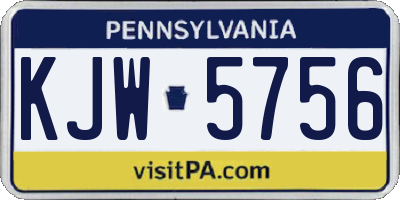 PA license plate KJW5756