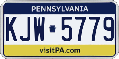 PA license plate KJW5779