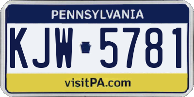 PA license plate KJW5781