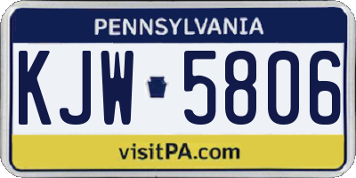 PA license plate KJW5806