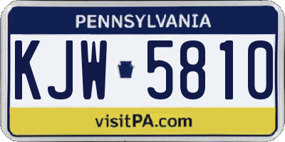 PA license plate KJW5810