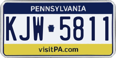 PA license plate KJW5811