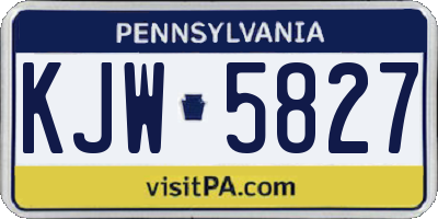 PA license plate KJW5827