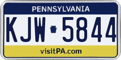 PA license plate KJW5844
