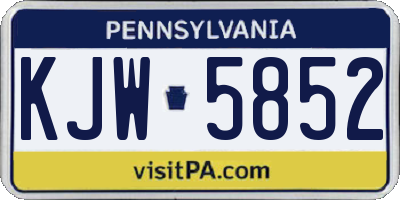 PA license plate KJW5852