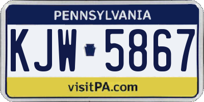 PA license plate KJW5867