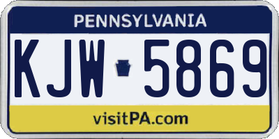 PA license plate KJW5869