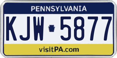 PA license plate KJW5877